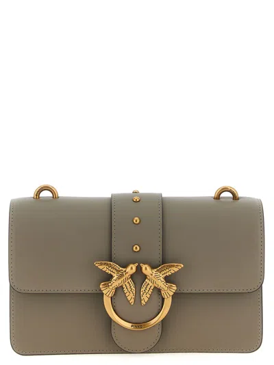 Pinko Love One Mini Crossbody Bag In Gray