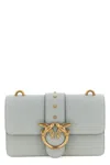 Pinko Small Love One Stud-embellished Shoulder Bag In Gray