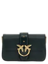 Pinko Leather Mini Love Shoulder Bag In Green