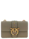 Pinko Mini Love Birds-detail Shoulder Bag In Gray