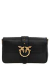 Pinko Structured Black Shoulder Bag With Distinctive Gold-tone Clasp