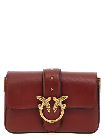 Pinko Love One Mini Crossbody Bags Bordeaux In Brown
