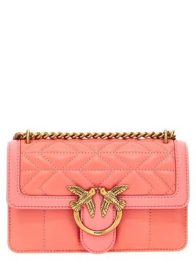 Pinko Love One Mini Crossbody Bags In Burgundy