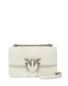 Pinko Love One Mini Crossbody In White/old Silver
