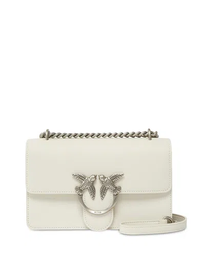 Pinko Love One Mini Crossbody In White/old Silver