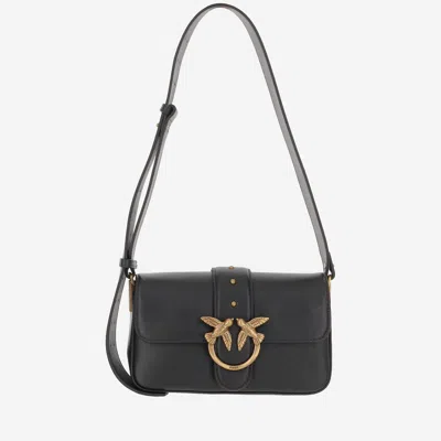 Pinko Love One Mini Leather Bag In Black