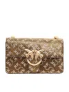 Pinko Love One Mini Light Cl Monogram In Gold