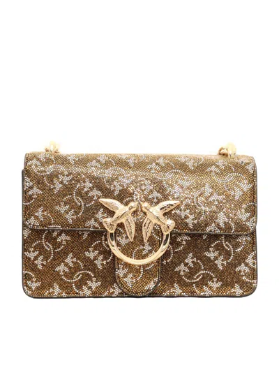Pinko Love One Mini Light Cl Monogram In Gold