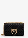 Pinko Love One Mini Matelassé Leather Shoulder Bag In Black