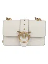 Pinko Love One Classic Smooth Rectangular Shoulder Bag In White