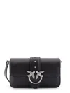 Pinko Love One Classic Leather Shoulder Bag In Black