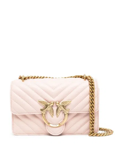 Pinko Matelassé-effect Crossbody Bag In Pink