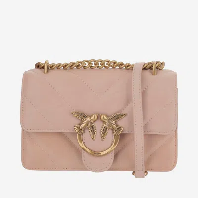 Pinko Love One Mini Shoulder Bag In Neutral