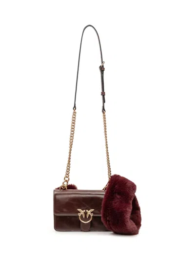 Pinko Love One Mini Shoulder Bag In Brown