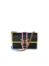 PINKO LOVE ONE MINI SILK BLACK AND GOLD BAG