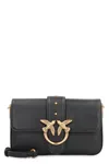 Pinko Love One Mini Slouchy Leather Shoulder Bag In Black