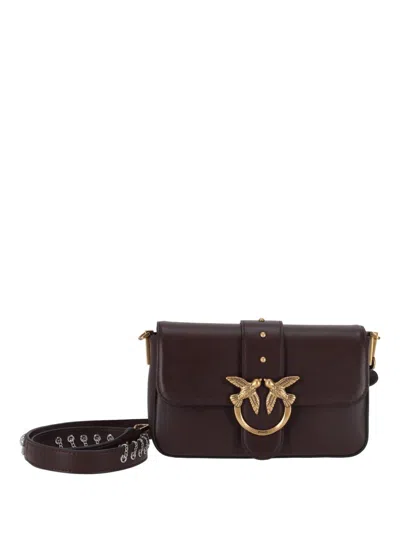 Pinko Love One Mini Slouchy Mb+charm In Brown