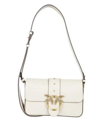 Pinko Love One Mini Slouchy Shoulder Bag In White