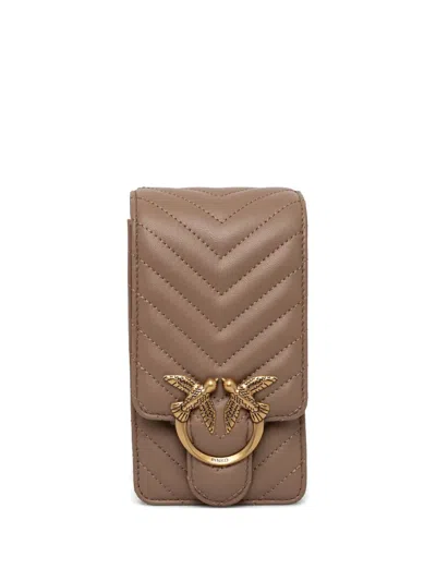 Pinko Love One Phone Holder In Neutrals