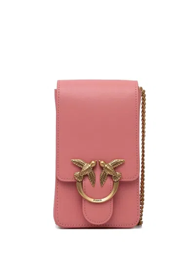 Pinko Love One Phone Holder In Pink
