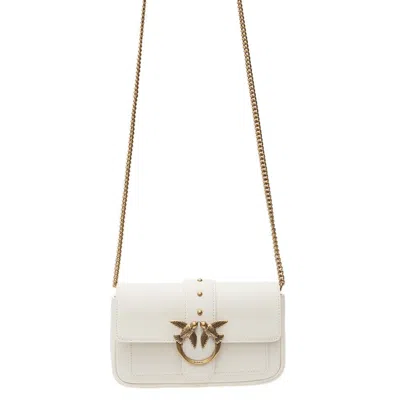 Pinko Love One Pocket Clutch With Chain In White