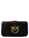Pinko Leather Mini Love Shoulder Bag In 黑色的