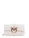 Pinko Love One Pocket Leather Shoulder Bag With Love Birds Buckle