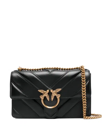 Pinko Love One Quilted Cross Body Bag In Black