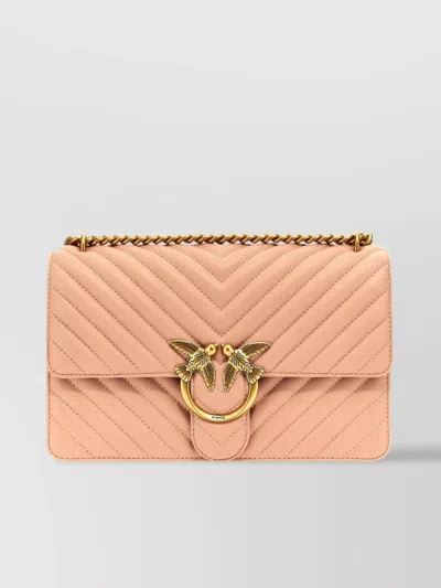 Pinko Love One Quilted Crossbody In Pink