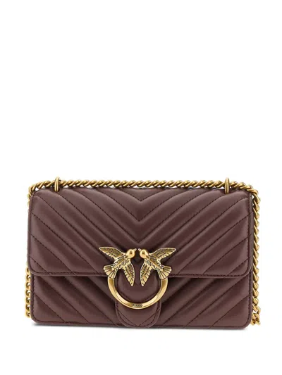 Pinko Love One Quilted Shoulder Bag In Brown