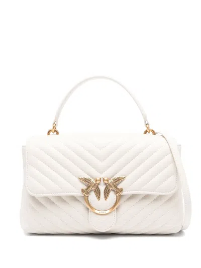 Pinko Love One Quilted Shoulder Bag In White