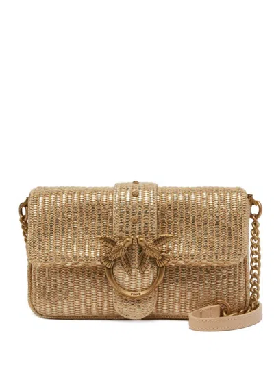 Pinko Love One Rafia Crossbody Bag