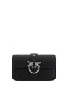 Pinko Love One Classic Leather Shoulder Bag In Black