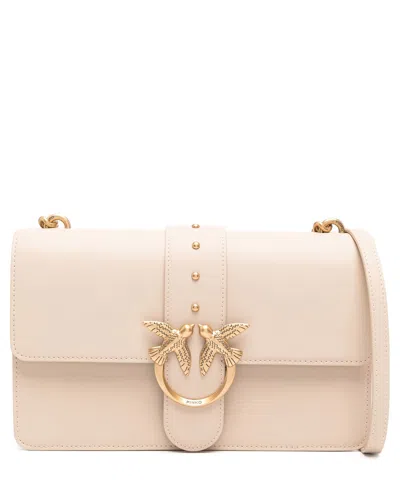 Pinko Love One Shoulder Bag In Beige