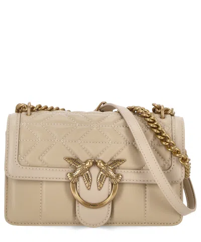 Pinko Love One Shoulder Bag In Beige