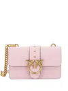 Pinko Mini Love Bag Icon Pink Shoulder Bag With Logo Patch In Leather Woman In Pattern