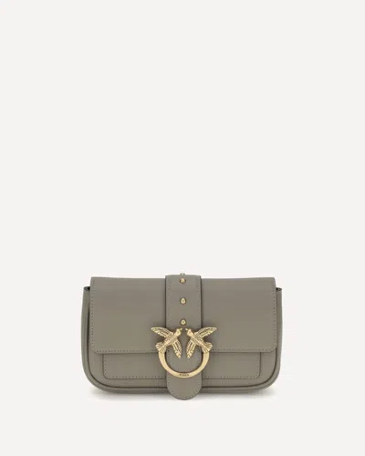 Pinko Love One Shoulder Bag In Gray