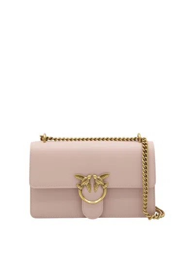 Pinko Love One Shoulder Bag In Light Pink