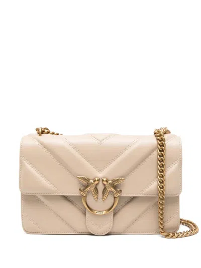 Pinko Love One Shoulder Bag In Neutral