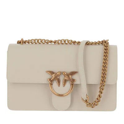 Pinko Classic Love Bag One Simply In Beige-smoke Grey-antique Gold