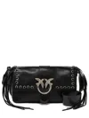 Pinko Soft Love Bag Slouchy Shoulder Bag With Fringes In Black