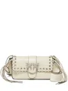 Pinko Slouchy Love Bag Soft Handbag With Fringes And Shoulder Strap In Weiss