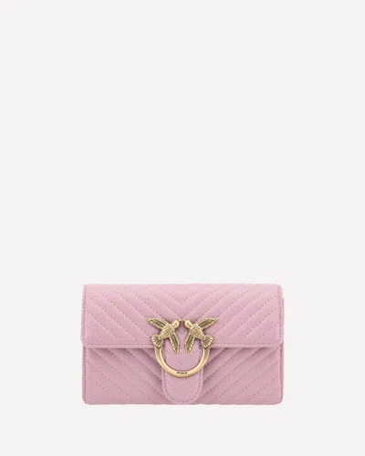 Pinko Love One Shoulder Wallet In Pink