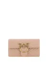 Pinko Love Single Shoulder Wallet In Cipria-antique Gold