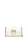 Pinko White Leather Love Shoulder Bag In Multi