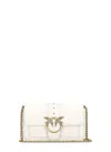 Pinko White Leather Love Shoulder Bag In White
