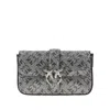 Pinko 'love One Slouchy Baby' Bag With Rhinestone In Silver
