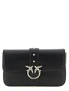 Pinko Medium Love One Leather Shoulder Bag In Black