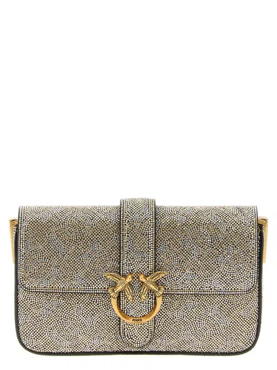 Pinko Love One Slouchy Baby Crossbody Bag In Gold