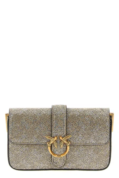 Pinko 'love One Slouchy Baby' Crossbody Bag In Gold